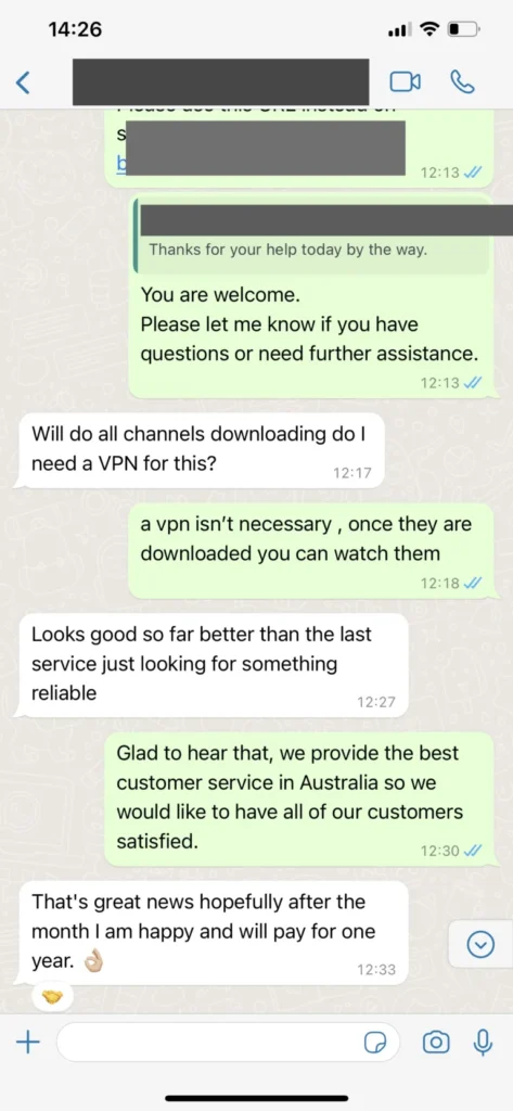 Validation d'activation rapide compte tv speedy WhatsApp 3