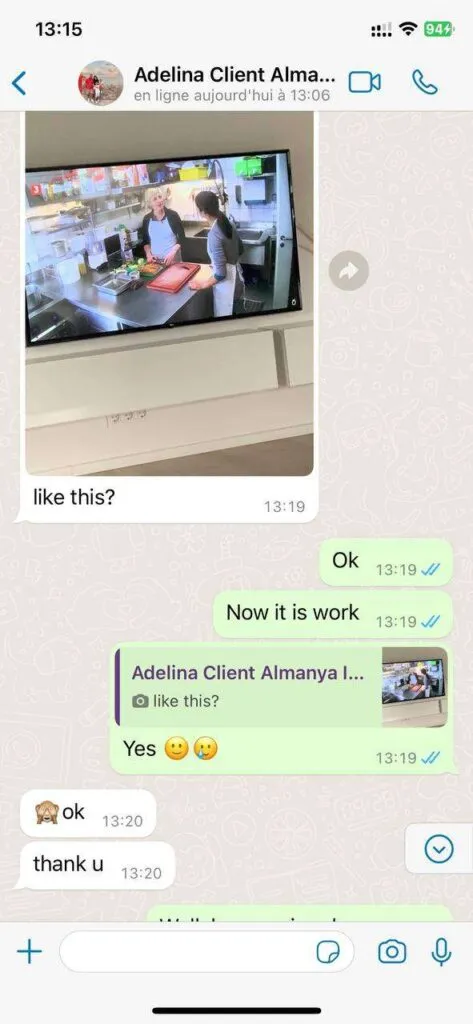 Témoignage satisfaction flux 4K tv speedy WhatsApp 4